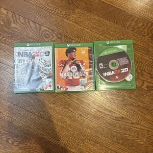 Sports Video game Bundle X Box One Madden NFL 2020,‎ NBA 2019